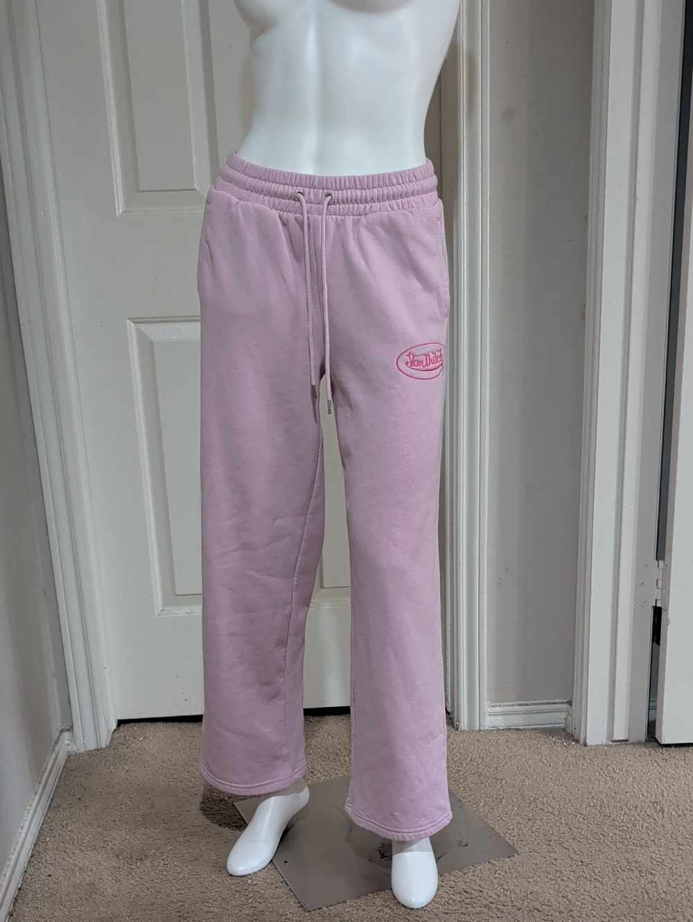 Von Dutch Light Pink Sweat Joggers with Logo Women's Medium
